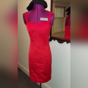 Hot Red H&M Sheath Dress - Convertible Staps - Size 8